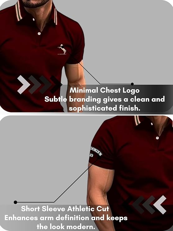 GRECIILOOKS Polo T-Shirt for Men – Cotton Short Sleeve Regular Fit Tee | Perfect for Golf, Travel & Outdoor Casual Look (Available in Plus Size and Combo Pack of 2)