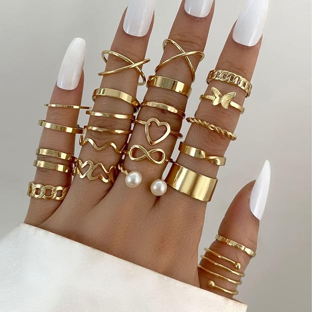 Shining Diva Fashion 22pcs Latest Stylish Stackable Kunckle Rings Set