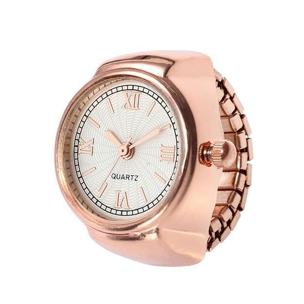 Fashion Frill Ring Watch For Women Strachable Stainless Steel Gold Plated